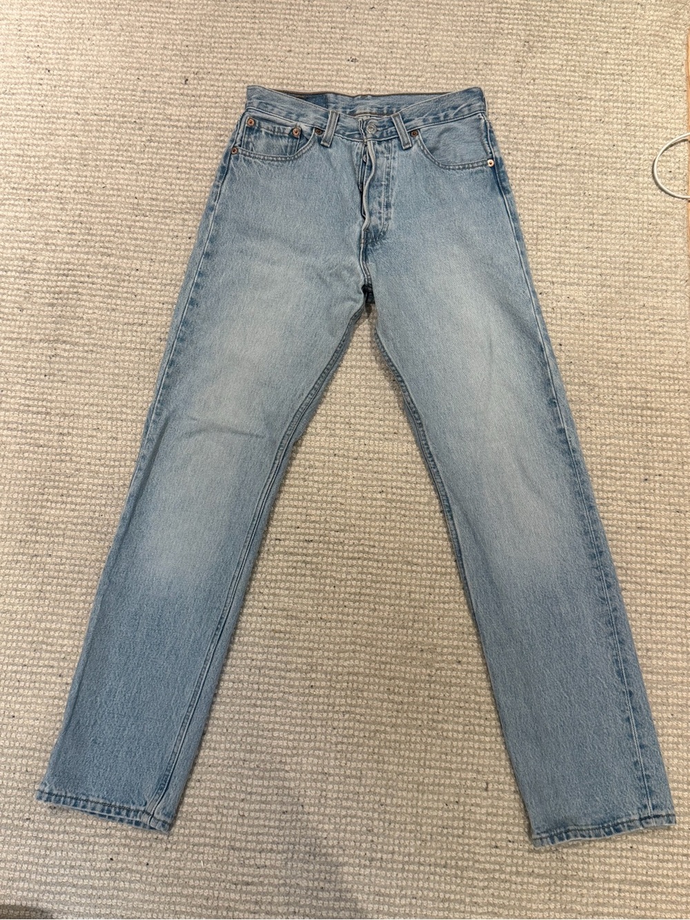 Vintage Levi's 501 made in USA Light Blue Women's Straight-Leg Jeans